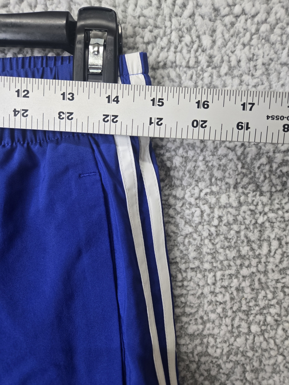 Adidas Men's Blue Athletic 3S Chelsea Shorts with White Stripes - Picture 6 of 8